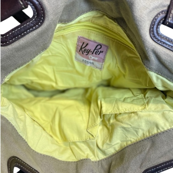 Vintage Fossil Women’s Key-Per Green Quilted Tote/Shoulder Bag - Picture 4 of 5